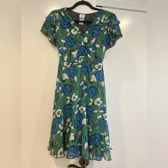 Cabi Celebrate Reversible Midi Dress Women’s Size XXS Floral Dot Mesh 6148 - Picture 2 of 10